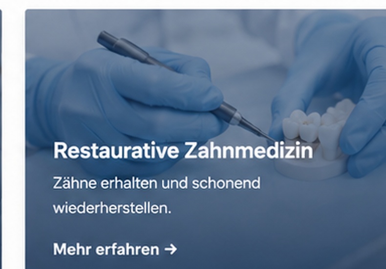 Zahnärztliche Behandlung mit feinen Instrumenten – restaurative Zahnmedizin